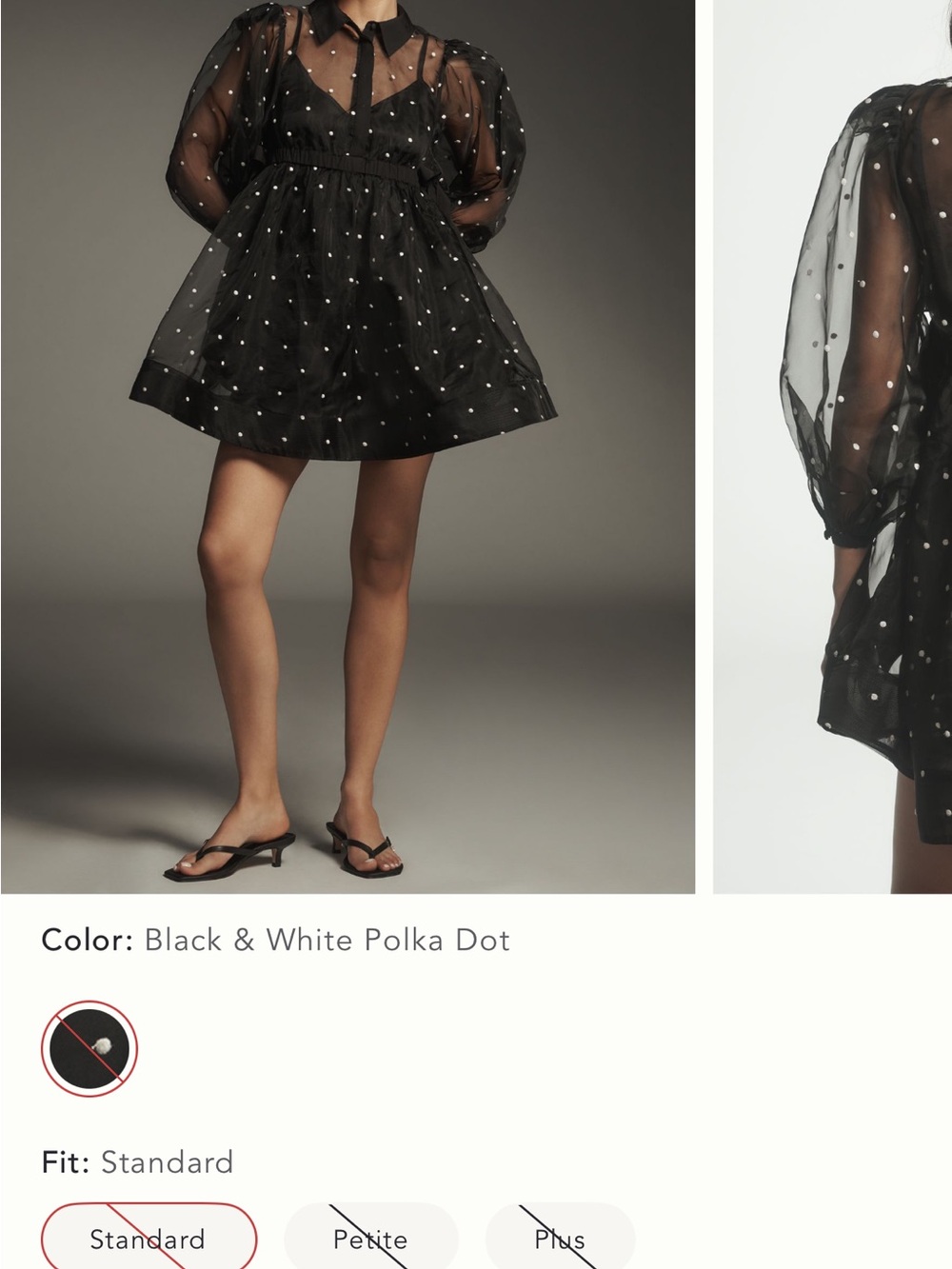Maeve Black Sheer Polka Dot Blouse